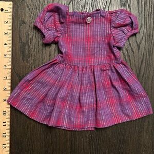 Handmade doll dress made to fit American Dolls 
Purple and Pink Plaid Doll Dress